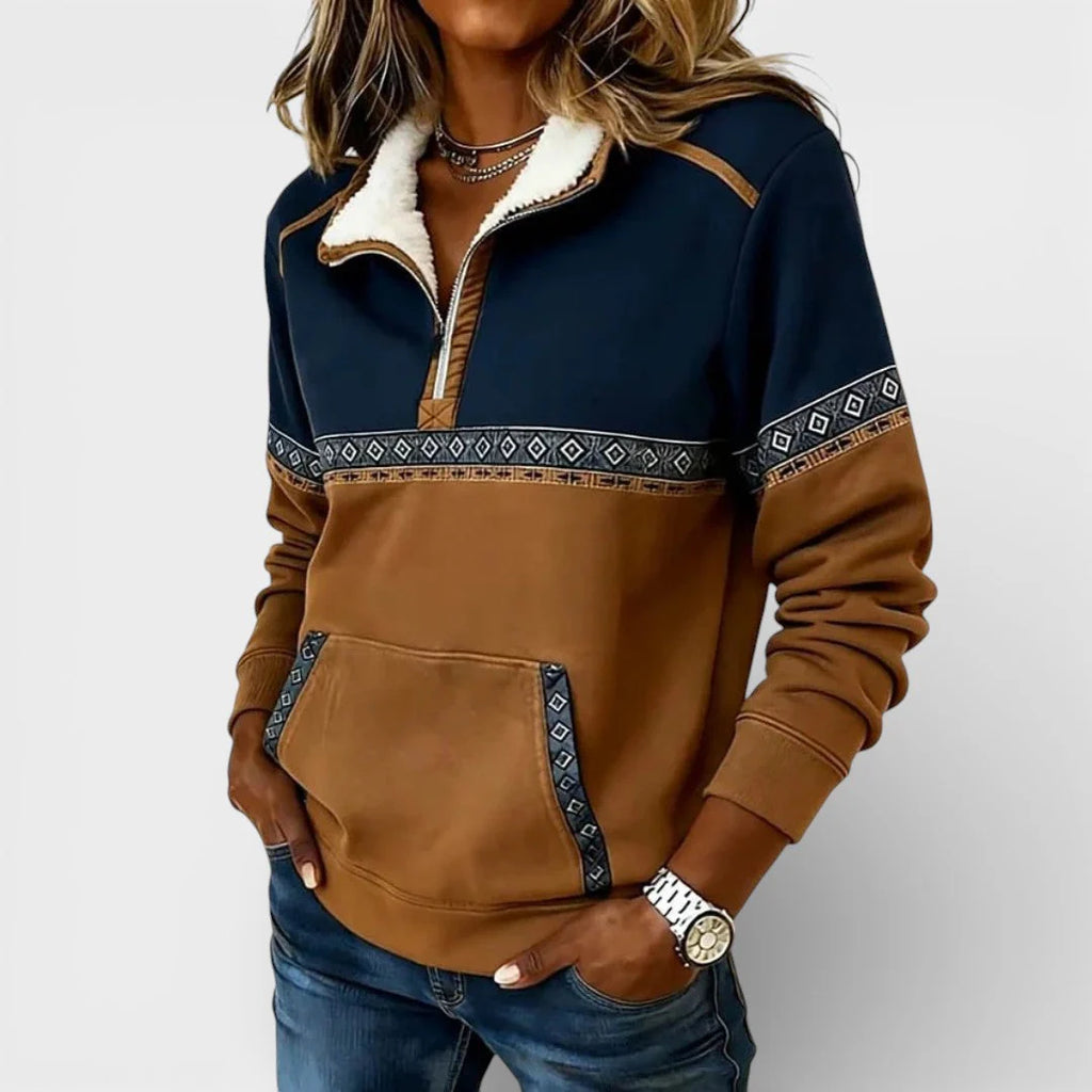 Women's Quarter-Zip Sweatshirt | Aztec Trim