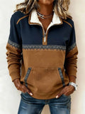 Women's Quarter-Zip Sweatshirt | Aztec Trim · Faylori