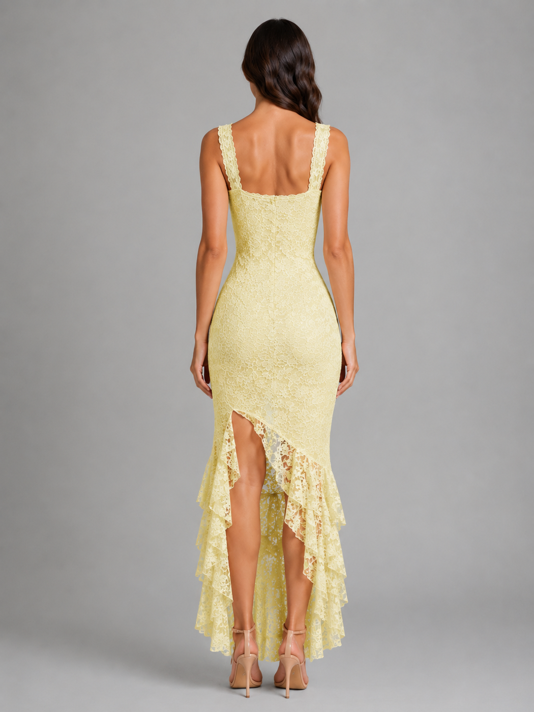 Women's Sleeveless Lace Dress | Ruffle Hem · Faylori