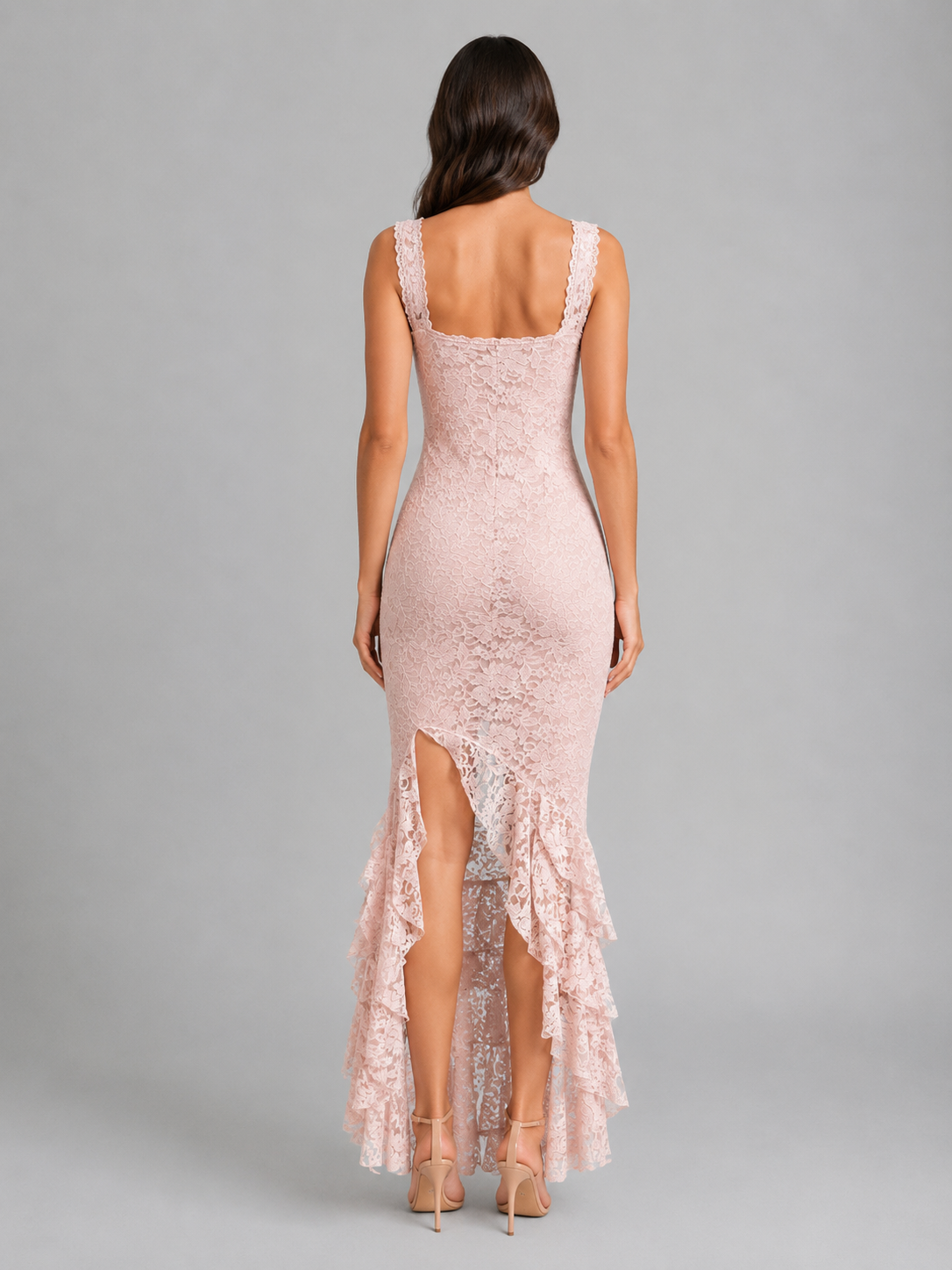 Women's Sleeveless Lace Dress | Ruffle Hem · Faylori