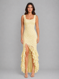 Women's Sleeveless Lace Dress | Ruffle Hem · Faylori