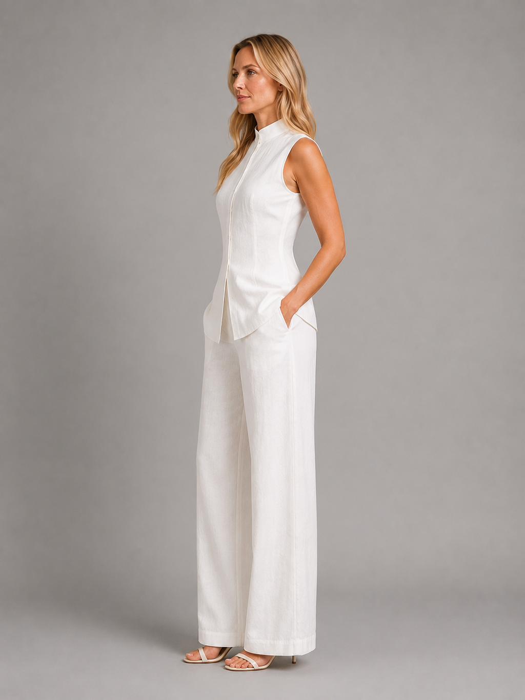 Women's Sleeveless Set | Button Top · Faylori