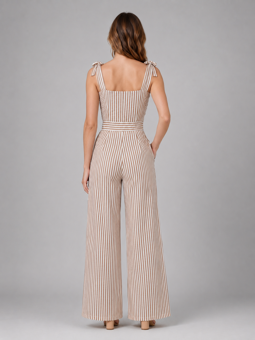 Women's Striped Jumpsuit | Tie Straps · Faylori