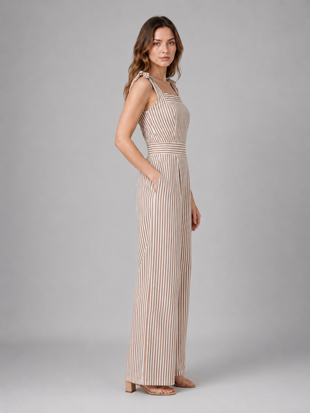 Women's Striped Jumpsuit | Tie Straps · Faylori