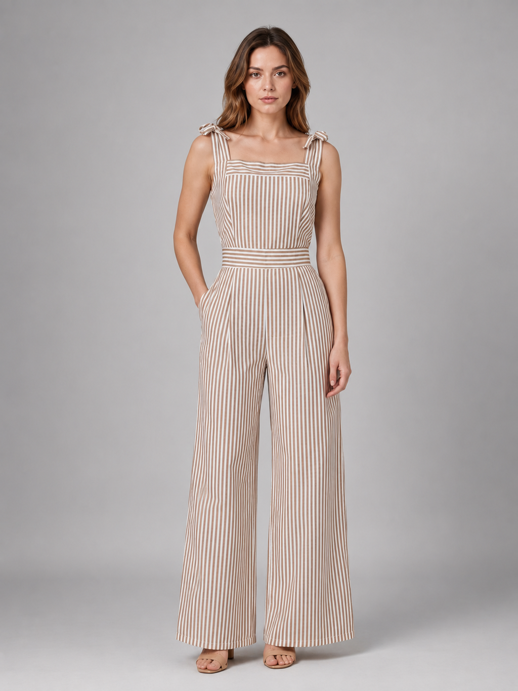 Women's Striped Jumpsuit | Tie Straps · Faylori