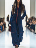 Women's Wide-Leg Denim Jumpsuit | Zip Front · Faylori