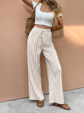 Women's Wide-Leg Pants | Striped Drawstring · Faylori
